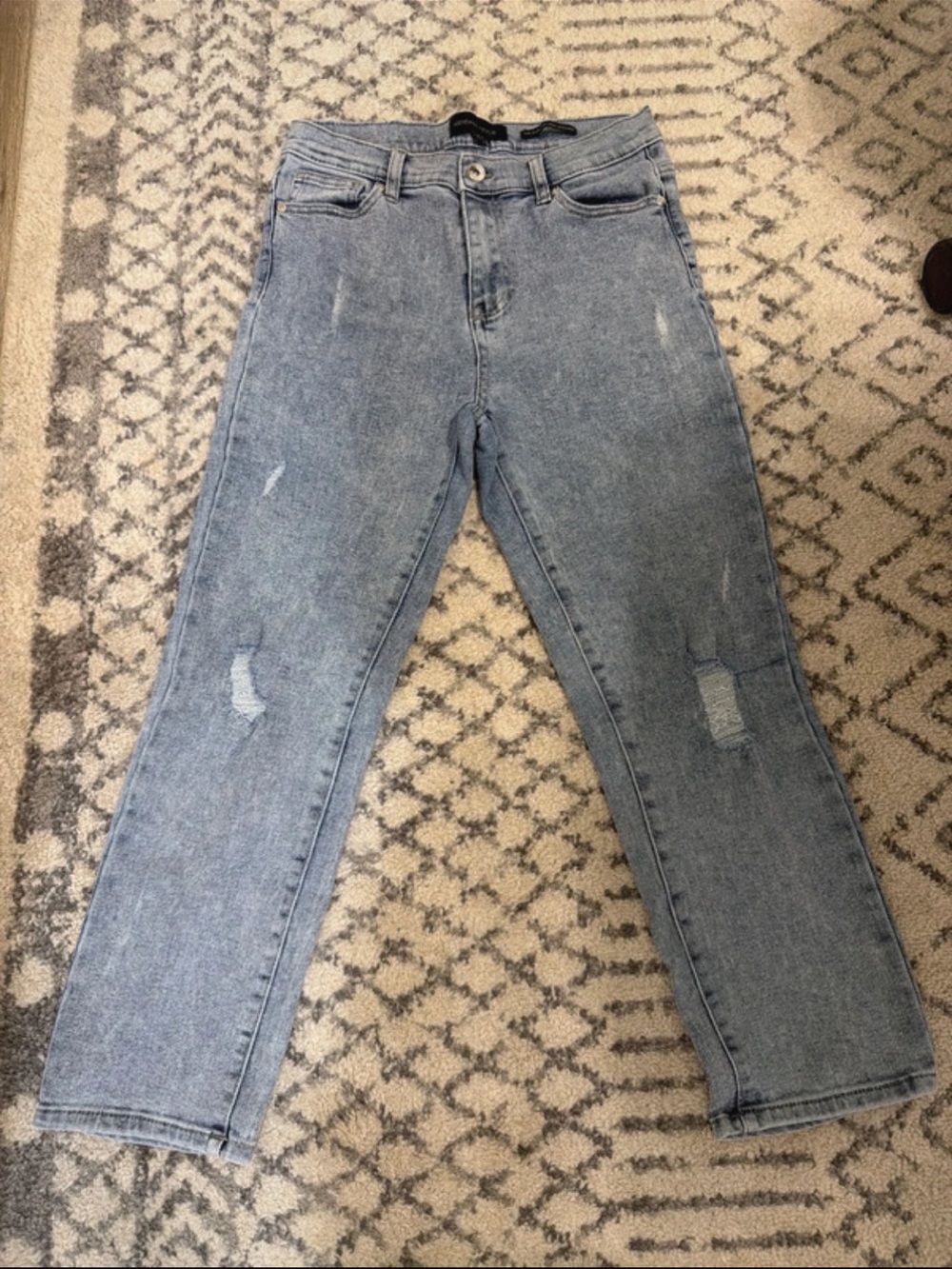 Kendall & Kylie Light Blue Straight Leg Distressed Jeans